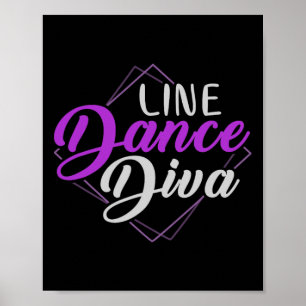 Patriottische Line Dancing Diva Vrouwen Gift Line  Poster