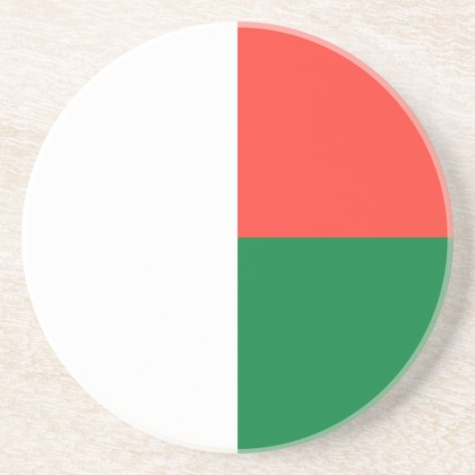 Patriottische Madagaskar-vlag Zandsteen Onderzetter (Voorkant)