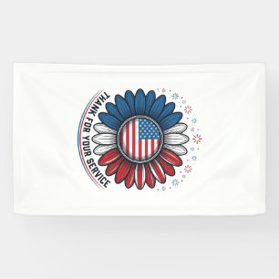 Patriottische Madelief Bedankt Voor Je Service T-s Spandoek