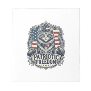Patriottische Maine Coon Kat Notitieblok