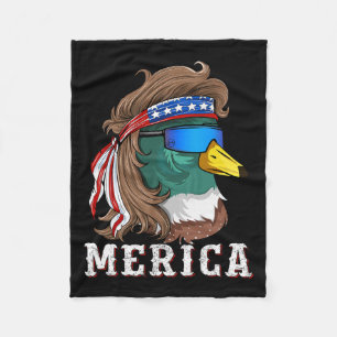 Patriottische Mallard Duck Hunting American Waterf Fleece Deken