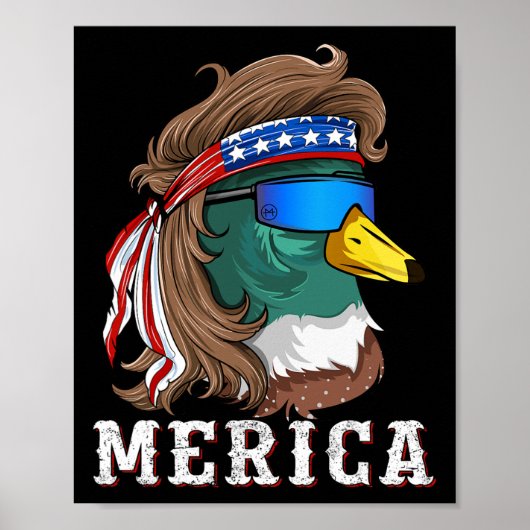 Patriottische Mallard Duck Hunting American Waterf Poster (Voorkant)