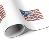 Patriottische man papa beschermer held vlag shirt  cadeaupapier (Rol Hoek)