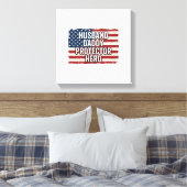 Patriottische man papa beschermer held vlag shirt  canvas afdruk (Insitu (Slaapkamer))