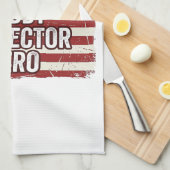 Patriottische man papa beschermer held vlag shirt  theedoek (Quarter Fold)