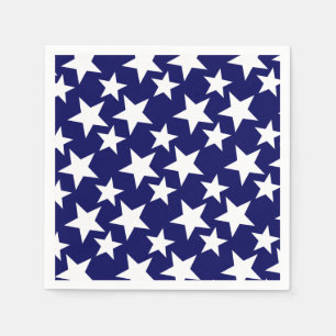 Patriottische marineblauw met witte sterren servetten