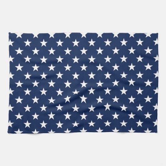 Patriottische marineblauw Vlag Stars Pattern Theedoek (Horizontaal)