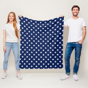 Patriottische marineblauwe USA-vlag sterrenpatroon Fleece Deken