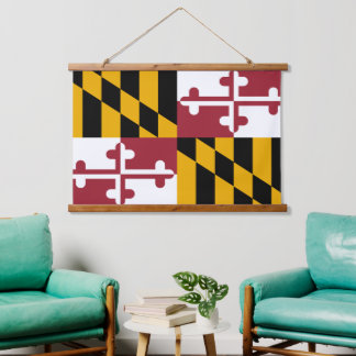 Patriottische maryland Tapestry, Maryland Flag Hangend Wandkleed