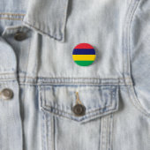 Patriottische Mauritiaanse vlag Ronde Button 3,2 Cm (In situ)