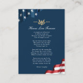 Patriottische Memorial Kaart Gebed Kaart Visitekaartje (Achterkant)