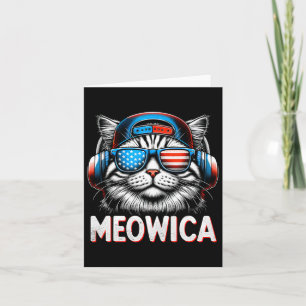 Patriottische Meowica 4 juli Cat Amerikaanse vlag Kaart