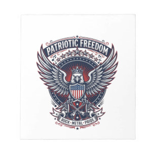 Patriottische Metal Wings Patriot Muziek Rock Meta Notitieblok