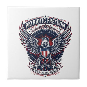 Patriottische Metal Wings Patriot Muziek Rock Meta Tegeltje