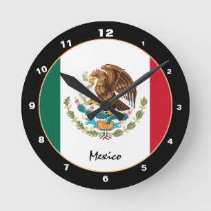 Patriottische Mexicaanse vlag, Mexico Home / desig Ronde Klok