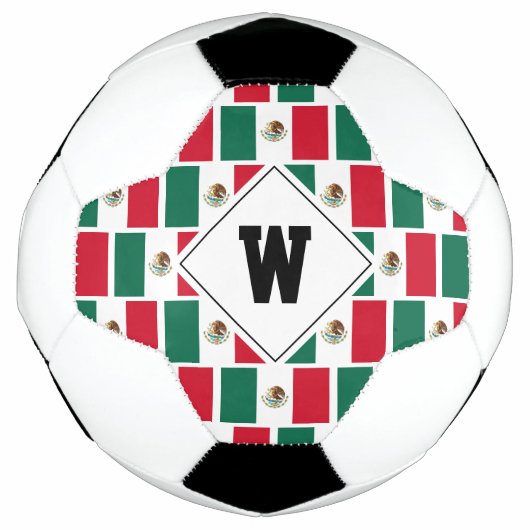 Patriottische MEXICO FLAG Monogram Voetbal (Voorkant)