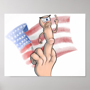 Patriottische middelvinger poster