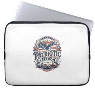 Patriottische Midwest Kleine Stad Trots Vector Gra Laptop Sleeve