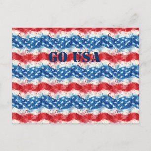 Patriottische Militaire Amerika Vlag Postkaart