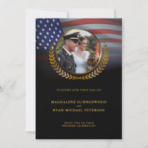 Patriottische Militaire Amerikaanse Vlag en Fotobr Kaart