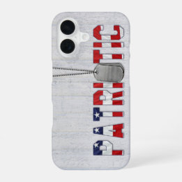 Patriottische militaire hondtags iPhone 16 hoesje