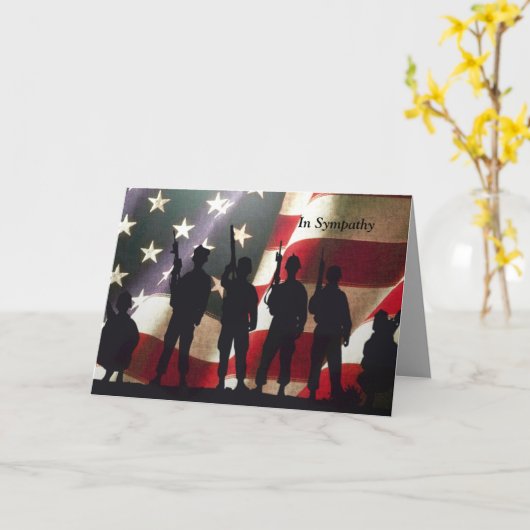 Patriottische Militaire Soldaat Sympathy Custom Kaart (Gele Bloem)