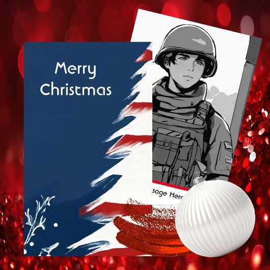 Patriottische Militaire USA Kerstmis Informatiekaartje