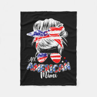 Patriottische mimi 4 juli rommelige knot haar fleece deken