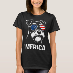 Patriottische Miniatuur Schnauzer Hond Amerika 4 j T-shirt