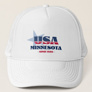 Patriottische Minnesota typografie Trucker Hat Pet
