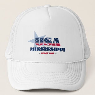 Patriottische Mississippi typografie Trucker Hat Pet