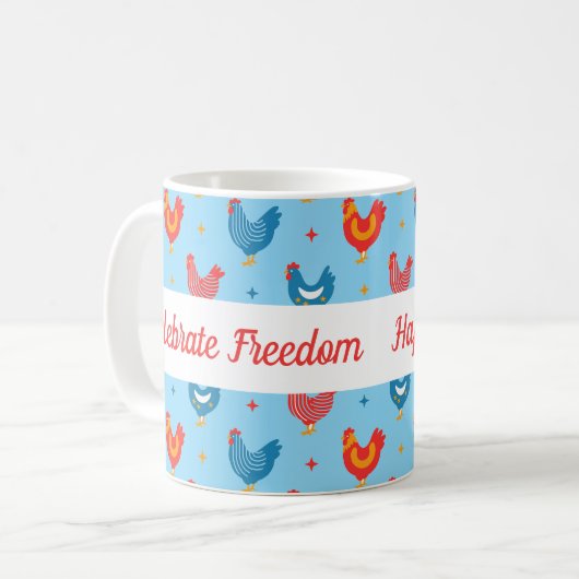 Patriottische moderne kip mok (Voorkant links)