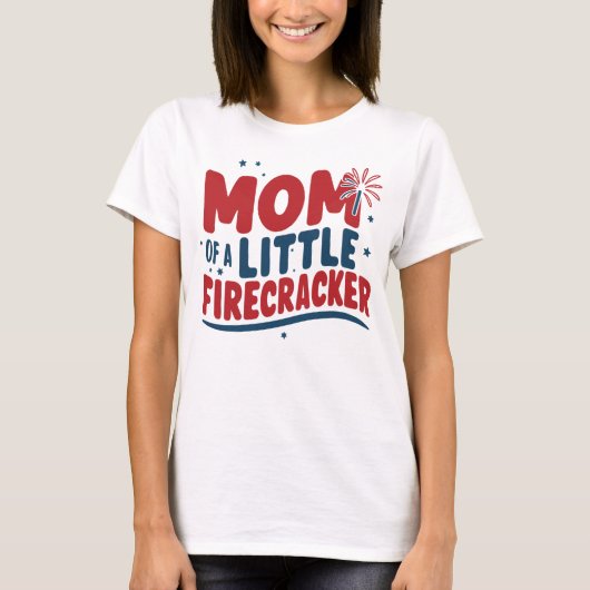 Patriottische Moeder van een Kleine Firecracker 4t T-shirt (Voorkant)
