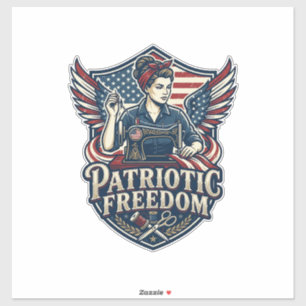 Patriottische Moeder Vector Grafische T-shirt_1 Sticker