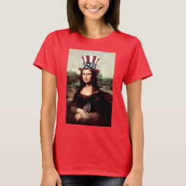 Patriottische Mona Lisa - Klaar voor Onafhankelijk T-shirt