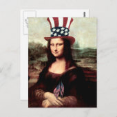 Patriottische Mona Lisa - Onafhankelijkheidsdag Briefkaart (Voorkant / Achterkant)