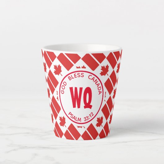 Patriottische monogam CANADA FLAG Latte Mok (Voorkant)