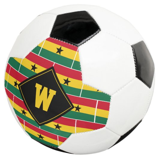 Patriottische monogram GHANA FLAG Voetbal (Drie kwart)