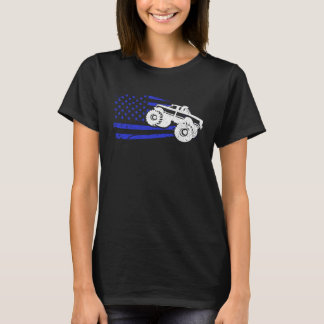 Patriottische Monstertruck Bestuurder Rijder Amer T-shirt
