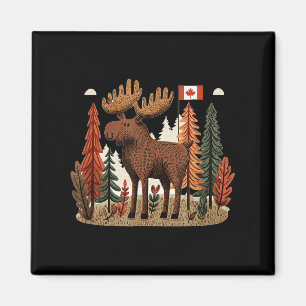 Patriottische Moose Kostuum met Canada Vlag Magneet