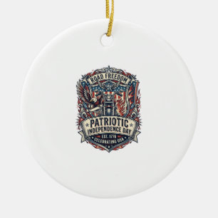 Patriottische Motor Patriot Biker Weg Vrijheid Pat Keramisch Ornament