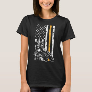 Patriottische Motorcross Amerikaanse vlag Motorrij T-shirt