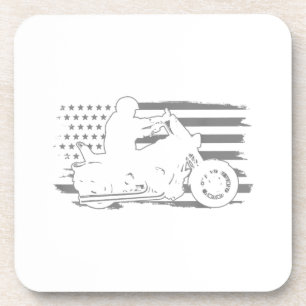 Patriottische motorfiets  Amerikaanse vlag Biker Bier Onderzetter