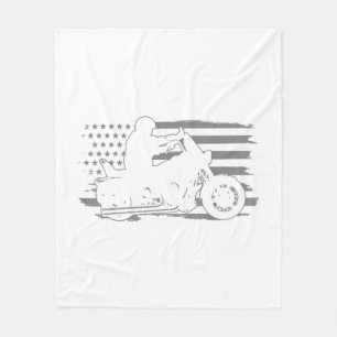 Patriottische motorfiets Amerikaanse vlag Biker Fleece Deken