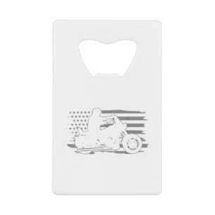 Patriottische motorfiets  Amerikaanse vlag Biker Kredietkaart Flessenopener