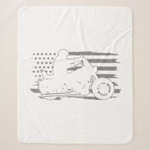 Patriottische motorfiets Amerikaanse vlag Biker Sherpa Deken