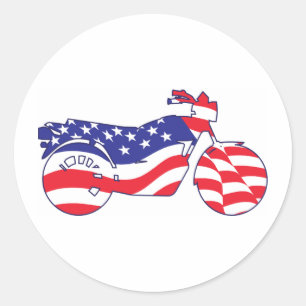 Patriottische motorfiets ronde sticker