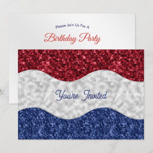 Patriottische Mozaïek Golven Verjaardag Kaart