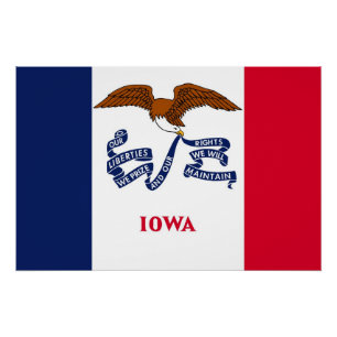 Patriottische muur poster met vlag van Iowa Perfect Poster