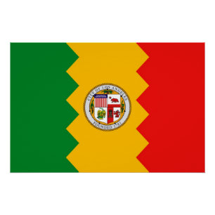 Patriottische muur poster met vlag van Los Angeles Perfect Poster